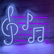 야외 네온 사인 led 간판 커피숍 카페 인테리어 전광판 오픈사인 영업중 보드, 음표