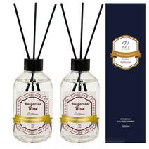 24핸즈 천연 디퓨저 실내 방향제 200ml, 불가리안로즈(장미향) 2개