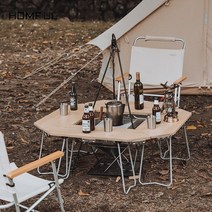 에이비 홈풀 8각 화로대 접이식 캠핑 롤 테이블 + 수납가방 야외 바베큐, 8각 화로대 테이블+수납가방