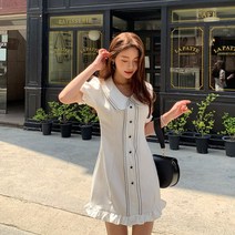 떳다그녀 엘피 프릴 미니 원피스