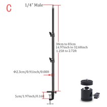 BFOLLOW 데스크 클램프 마운트 스탠드 사진 링 라이트 DSLR 카메라 휴대 전화 태블릿 브래킷 Youtuber 비디, 03 3 Sections Thin