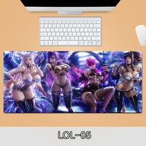 게이밍 장패드 롤 LOL 디자인 마우스 패드 79종 시리즈 리그 오브 레전드 장패드 3-4mm 두께, LOL-05, 800*300*4mm
