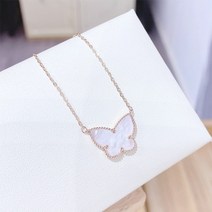 서울체크인목걸이 샹달목걸이 이효리목걸이 나비목걸이 나비펜던트 여성용 럭셔리 쉘 목걸이 로즈 골드 스테인레스 스틸 체인 펜던트 목걸이 파티 성명 보석 z082
