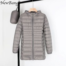 매트 패브릭 5XL 6XL 롱 다운 자켓 여성 겨울 울트라 라이트 다운 자켓 여성 후드 다운 코트 여성 빅 사이즈 코트