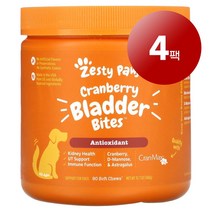 리암마켓 Zesty Paws 제스티 포우즈 강아지용 건강 관리 크랜베리 블래더 바이트 베이컨 맛 소프트 츄 90정 1팩, 4팩