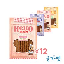 네츄럴코어 헬로스낵 허브4종 강아지간식   치즈춥스, 12팩, 닭고기