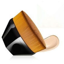 yuwaku 육각 마름모꼴 짧은 손잡이 매직 파운데이션 메이크업 브러쉬 리퀴드 bb 크림 블러셔 파우더 울 섬유, 검은색, 한개옵션1