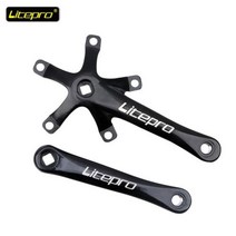 Litepro접이식 자전거 크랭크 BMX 사각 구멍 넓고 좁은 톱니 485052545658T 싱글 디스크 스퀘어 홀 스프로킷, Black Crank+54T