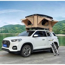 차량 suv 지붕 위 설치 차박 텐트 접이식 루프탑 차위, 대형블랙커버+브라운천일반싱글레이어