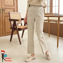 포근한 히든밴딩 일자 여성 기모바지 겨울 정장 모직 바지