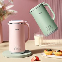 LOTOR 두유제조기 가정용 죽제조기 죽메이커 이유식 죽 만드는 기계 후드믹서, 핑크