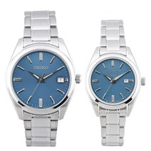 세이코 100M 방수 사파이어 글라스 야광 기능 남/여 커플 손목시계 SUR525/SUR531