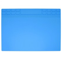 ESPLB 350MM X 250MM 단열 수리 작업대 스테이션 데스크 플랫폼 실리콘 BGA 납땜 스테이션 매트 핫건 유지 보수 작업대 스테이션 데스크 플랫폼, 다크 블루