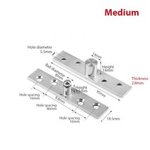 가구 싱크대 부속품 경첩 스테인레스 스틸 회전 도어 경첩 360 도 경첩 포지셔닝 숨겨진, 03 Medium