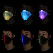 파티용 마스크 틱톡 클럽 인싸 직광마스크 LED 섬광마스크 바 번디광 야광마스크 7색 발광, 02 스타일링 블랙, 01 프리사이즈