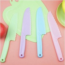 어린이안전칼 유아 안전칼 빵칼 어린이 요리실습 3사이즈 대/중/소 - 핑크 그린 블루 보라 4컬러