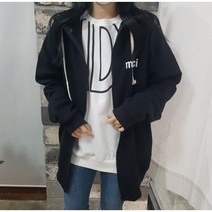 상상그이상 여성용 국내제작 봄신상 캐주얼 베이직 뒷부분 포인트 레터링 박스핏 후드집업 티셔츠 홈웨어 꾸안꾸룩
