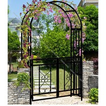 전원주택 대문형 아치 장미 지지대 테라스 마당 데코, 블랙아치