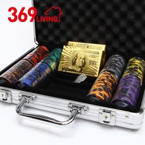 369Living 카지노칩 200pcs 포커칩 게임칩 철제보관용기 포함