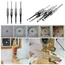 목공용 각끌 비트 목공사각장부드릴삽 스퀘어드릴 4PCS (6.4/8/9.5/12.7), 4PCS*5, 6.4/8/9.5/12.7mm