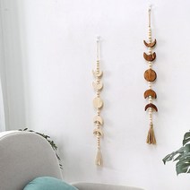 천장 인테리어 벽장식 데코 꾸미기 wood star moon phase wall 홈, 갈색