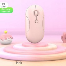 레이저 무선 마우스 노트북 컴퓨터 pc 용 ryra bluetoth 음소거 미니 초박형 단일 모드 배터리 게임용, 분홍색 배터리