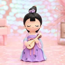 분홍 마음 궁정 복고 나비꽃 시리즈 당소환 장식품 케이크 자동차 공예품, 1003-5D 중호 당소미 비파