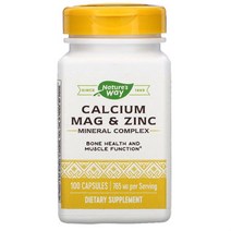 NATURES WAY CALCIUM MAG ZINC MINERAL COMPLEX 765, 단색, 한 사이즈