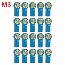 키덜트 금속 M3 M4 링크 타이로드 엔드 볼 조인트 충격 흡수기 1/10 RC 자동차 크롤러 축 SCX10 타미야 CC01 YK4102 용, M3 blue 20PCS