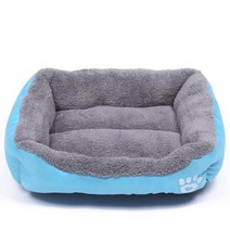 애견유모차 개모차 강아지 S3XL 애완 고양이 개 침대 8 색 따뜻한 아늑한 개집 부드러운 양털 둥지 집 매트 가을 겨울 방수, Sky-Blue+XL 80cmx65cmx17cm