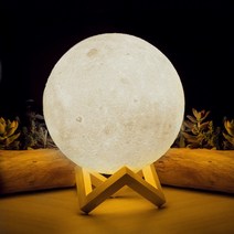 달님 무드등 12cm - 웜옐로우 컬러 / 키즈맘아트 보름달 만월 달 행성 지구 새턴 토성 태양 햇님 달덩이 달맞이 초승달 인테리어 조명 설날 추석 불멍 캠핑 데코 집들이 선물