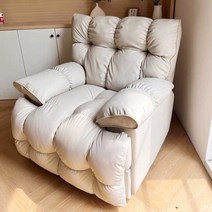 싱글 소파 의자 크림수면 거실 침실 흔들 의자, 베이지-전동앉기+회전흔들기81x91x95cm