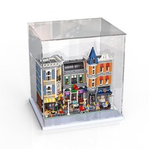 레고 크레에이터 모듈러 어셈블리 스퀘어 10255 아크릴 디스플레이 케이스 장식장 진열장, 블랙베이스에도톰하게, 40x30x40 3mm 두께