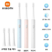 Xiaomi-미지아 T100 음파 전동 칫솔 Mi 스마트 칫솔 다채로운 USB 충전식 IPX7 방수 칫솔 헤드, 핑크와 3 헤드