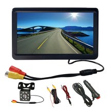 리어모니터 후석모니터 7 인치 자동차 tft lcd hd 비디오 차량 후면보기 역방향 백업 카메라 자동 역방향 내부 감시 키트, 원형 카메라