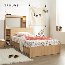 트루베퍼니처 밀리 LED조명 화장대 겸 수납침대 SS (매트리스포함/7존CL텍스), 7존 CL텍스 독립매트리스+오크