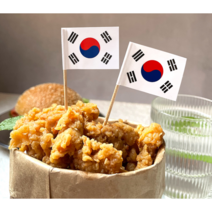 한국 국기꼬챙이 과일꼬챙이 칵테일 꽃꼬챙이 일회용 이쑤시개 깃발 꽂기 디저트 스낵 대나무꼬챙이 바 포크, 200개