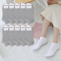 케이삭스 여성용 무지 스니커즈 발목 양말 10켤레