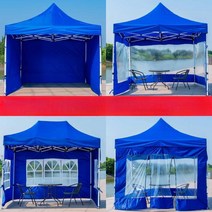 투명 텐트 테라스 겨울 바람막이 바베큐장 야외 온실, 2X2 8m 파란색