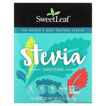 위스덤 내추럴 SweetLeaf 스테비아 감미료 70팩 설탕 대신 대체