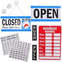 DGQ Business Hour Open Closed Sign Push Pull Door Signs – Bundle of Office Hours Sign Will Return C, 1