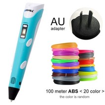 3d 프린터 myriwell 펜 diy 펜 드로잉 펜 인쇄 최고의 아이들을 위한 abs 필라멘트 1.75mm 크리스마스 생일 선물, 파란색 au-100m 복근
