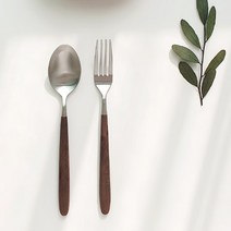 소코데코 골든벨 메이플우드 블랙 화이트 부부 수저세트 골드 실버 백화점 커트러리 40종, 06.실버 디저트스푼(중스푼)