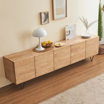 보니애가구 밀란 2000 고무나무 원목 TV다이 서랍장 거실장 (LED 조명 선택), 거실장 1EA