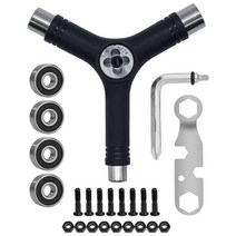 롤러 스케이트 용 L 형 십자 드라이버 렌치 Y 도구와 다기능 일체형 스케이트 도구 세트., 검은 색, 알루미늄 합금