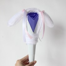 응원봉커버 슈퍼주니어 슈주 세대 지원 스틱 램프 커버 지원 램프 커버 플러시 보호 커버 콘서트 핸드 램프 주변, 램프 커버(램프 없음), 화이트 롱 이어 리본(긴 머리)