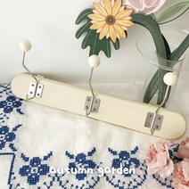 빈티지 원목 코트랙 벽 옷걸이 후크 행거 부착 미니 우드 유럽풍 이케아, 단품 1개, 밀크 3구