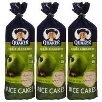 Quaker 퀘이커 라이스 케이크 애플 시나몬 185g x 3팩 Rice Cake Apple