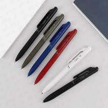 사무용 조용히잘써지는볼펜 밀룩스 필기감좋은볼펜, 카르므단색볼펜리필0.7mm블랙  XBXM7H-A 5개