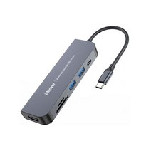 아이무버 6 in 1 USB C타입 멀티 허브, 그레이